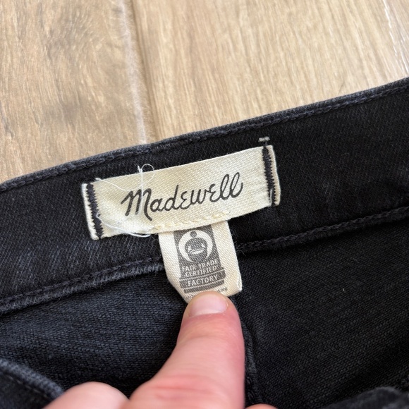 Madewell Kick Out Crop Flare Jeans Womens 27P Black Wash Denim Stretch Boho - Picture 3 of 10